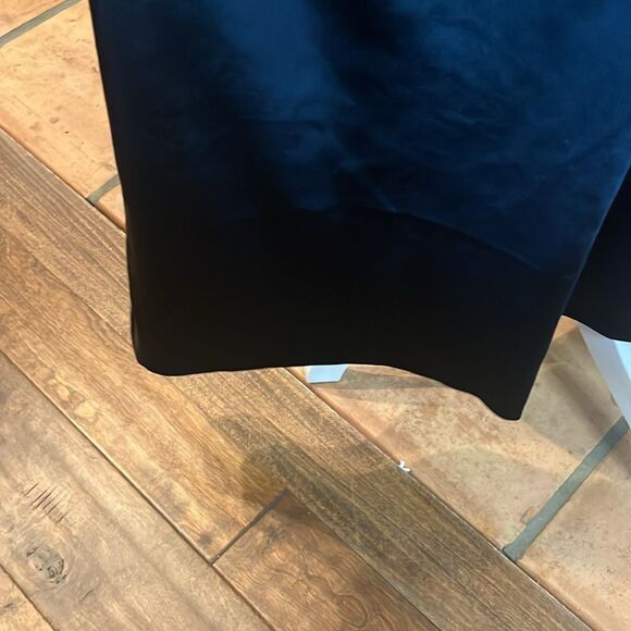 EXPRESS Black High Waist Wide Leg Satin Pleated Pant, size 16S (SHORT) - Picture 4 of 10